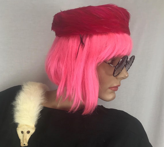 Vintage 50s | Pink Feather Colorful Glam Starlet O