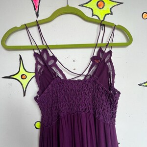 Free People Purple Lace Crochet Dress Boho Pirate Fairy Grunge Cottagecore - S image 6