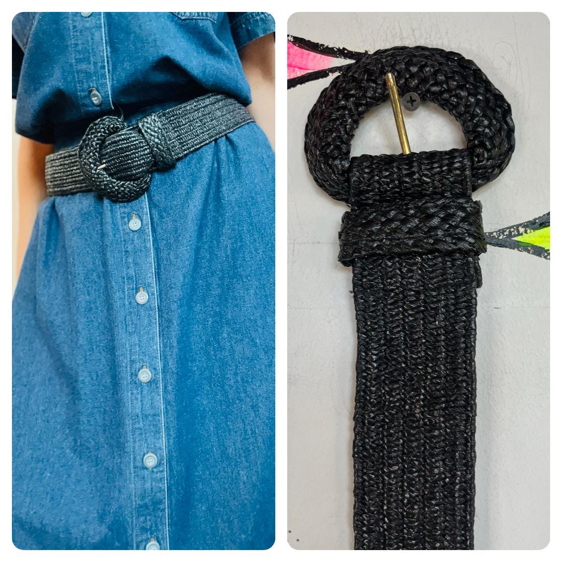 Cintura Elastica Vintage Da Donna – Larga, Con Fibbia In Ottone Anticato, Per Abiti E Gonne - 6