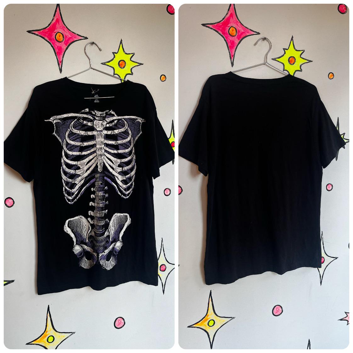 SOMEIT Tシャツ 骨 bones y2k スケルトン Vintage 90s Y2K | Skeleton Bones Halloween Punk Goth Emo