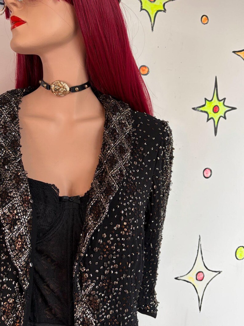 Adrianna Papell Evening Essentials Beaded Silk Blazer Maximalist Formal XL+ image 5