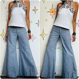 Vintage 60s 70s | Low Rise Lightweight Groovy Bellbottoms | Happy Legs | 5/6