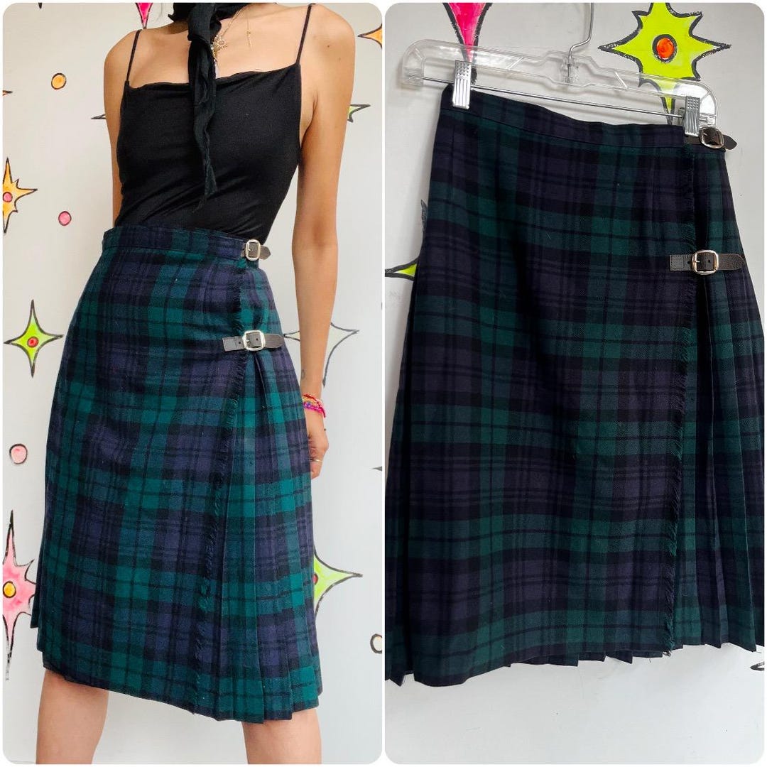School Girl Skirt (Green tartan)