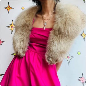 Vintage Fur Stole Capelet Cape Wrap