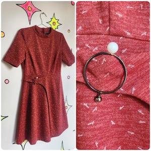 Vintage jaren &#39;60 &#39;70 | Rode retro groovy MOD mini-jurk | Mijn