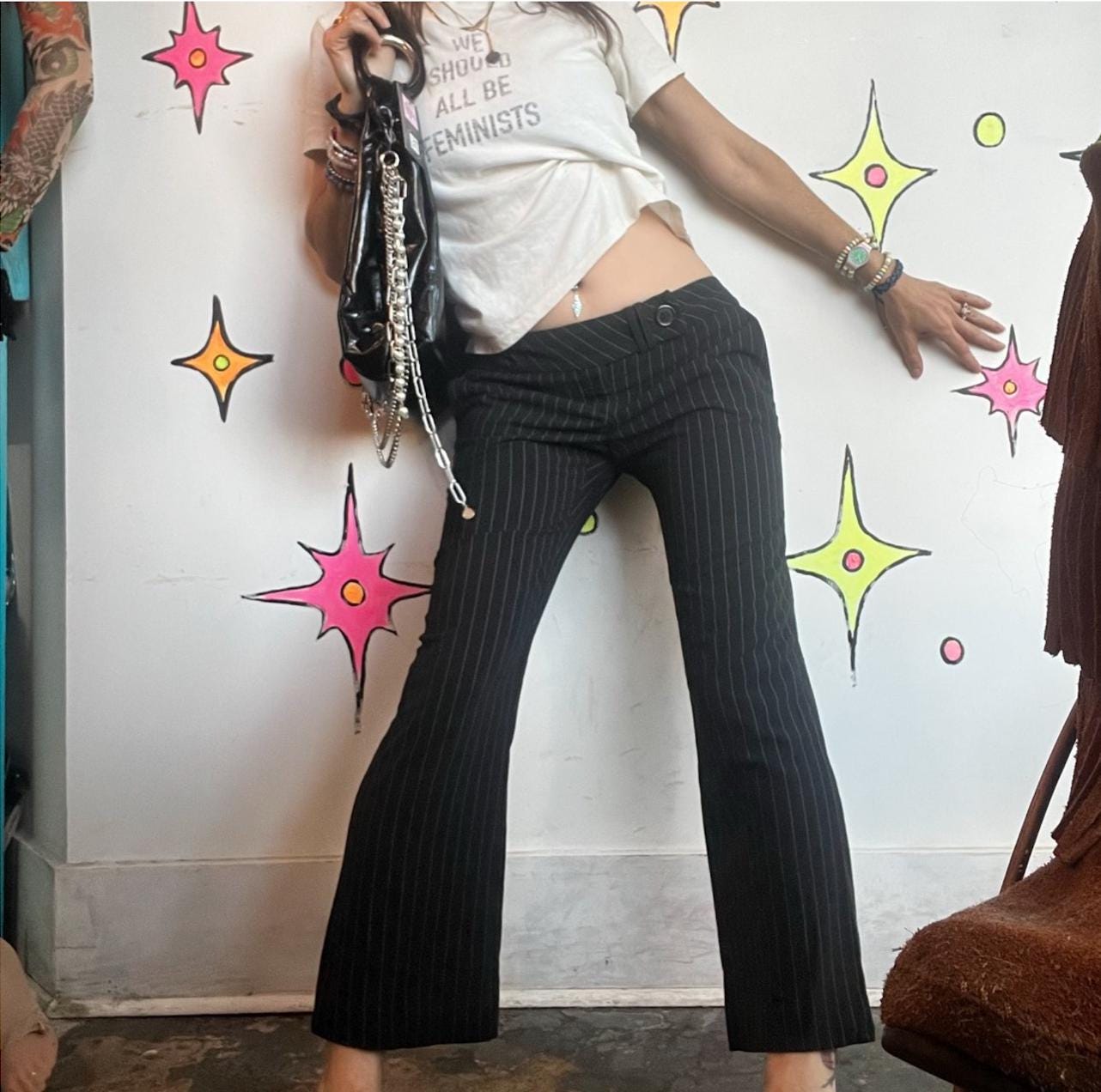 パンツ stripe slacks pants 90s 90s Pinstripe Pants - Etsy