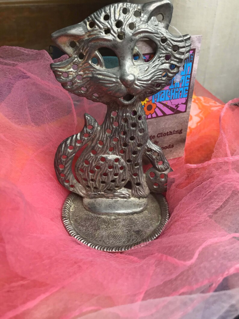 Vintage 70s Kitty Cat Earring Tree Earring Holder Retro Mid Etsy