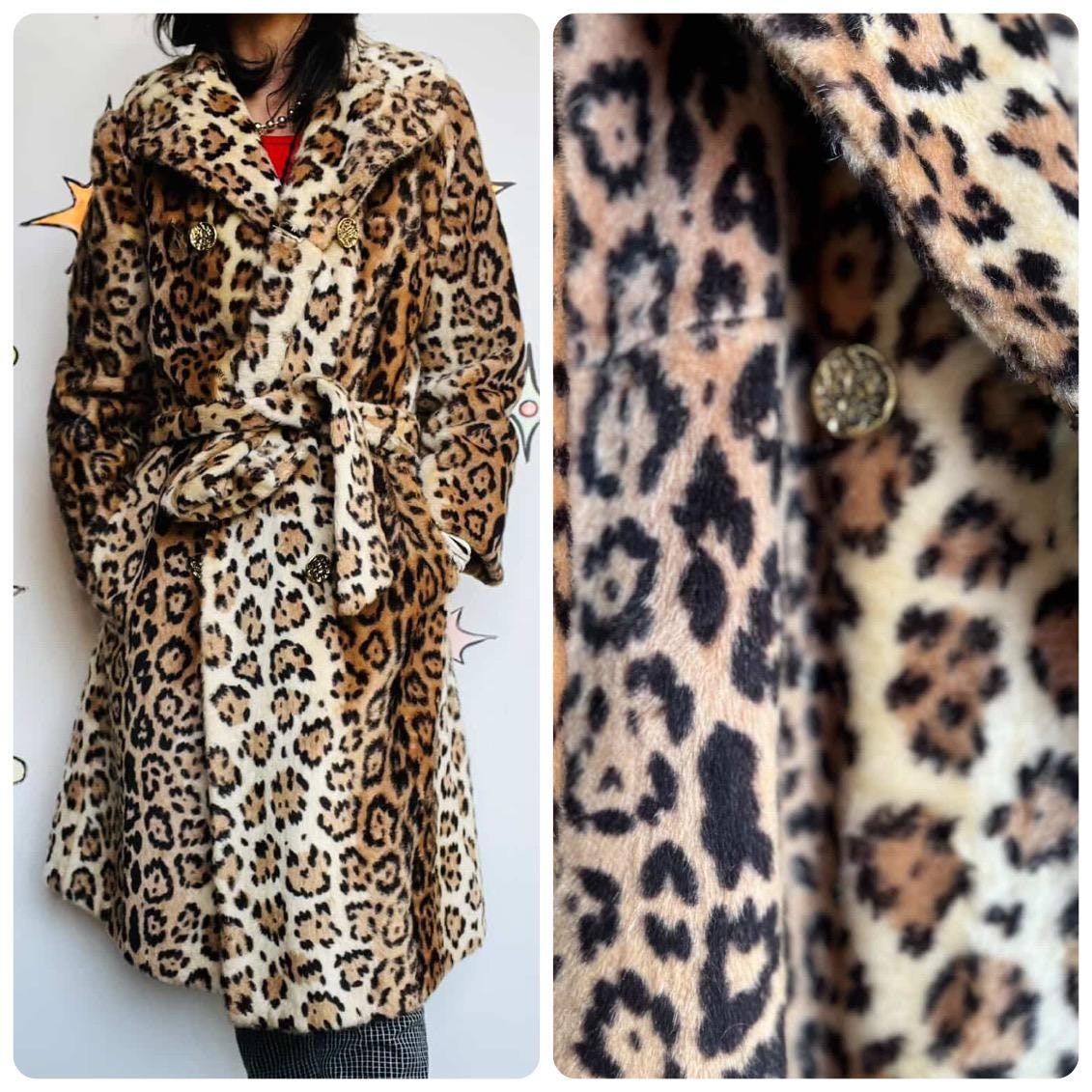 Vintage Leopard Coat Xl - Etsy Canada