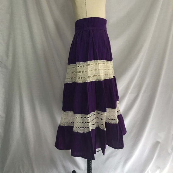 Vintage 60s 70s | Purple Boho Hippie Prairie Fest… - image 3