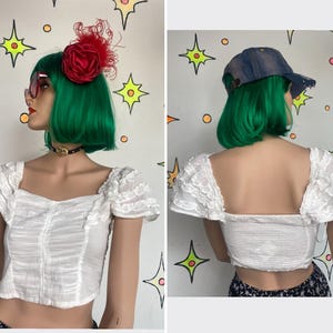 Deadstock Free People Poet Ruched Crop Blouse Piratecore Cottagecore S/M image 1