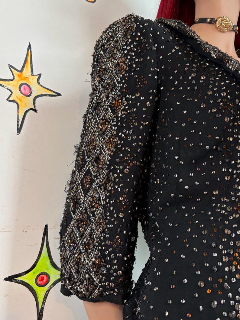 Adrianna Papell Evening Essentials Beaded Silk Blazer Maximalist Formal XL+ image 4