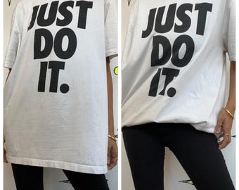 Iconic 90s Nike Just Do It Vintage Tee | White Streetwear Unisex T Shirt | Size XL