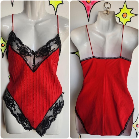 Vintage | Red Sexy Devil Vampire Goth Lace Teddy Lingerie Bodysuit | Size Small - Etsy Vintage | Red Sexy Devil Vampire Goth Lace Teddy Lingerie Bodysuit | Size Small - Etsy