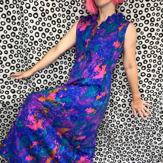 Vtg 60s 70s | Psychedelic Day Glo Hawaiian Bohemia