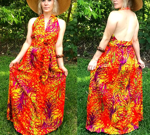 Vintage 70s | Psychedelic Day Glo Hawaiian Bohemia