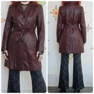 Grunge Leather Trench Coat - Etsy