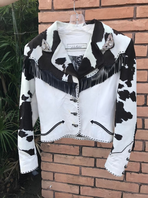 Vintage | Cowhide Cow Print Western Jacket | Size