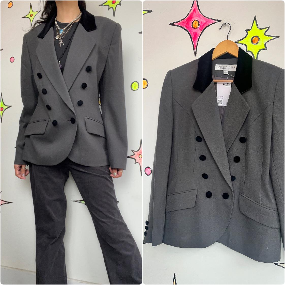 古着 VALERIE STEVENS 長袖 ベロアシャツ レディースM相当
