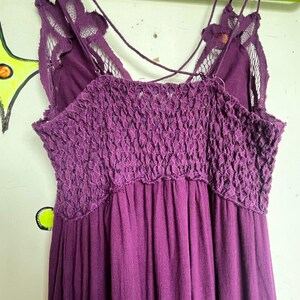 Free People Purple Lace Crochet Dress Boho Pirate Fairy Grunge Cottagecore - S image 7