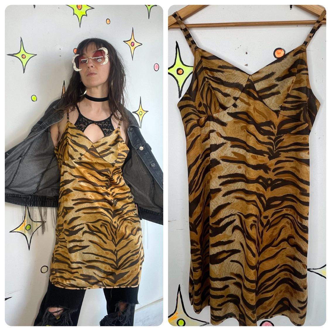 topshop tiger satin slip dress Slip Skirt Topshop Tiger Satin Slip Dress 100 Percent Pure Silk Leopard Print Silk Slip Skirt: