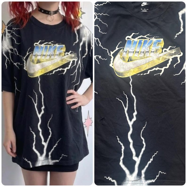 Camiseta Nike World Order Lightning Bolts, artículo de colección raro, estilo deportivo urbano, talla XL imagen 1