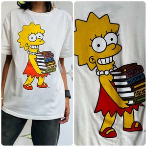 90s Y2K | Simpsons Graphic Tee | Lisa Simpson | The Simpsons T Shirt - Size L