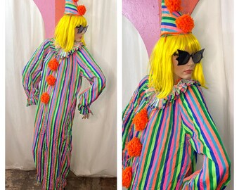 Vintage 80s | Rainbow Clown Costume