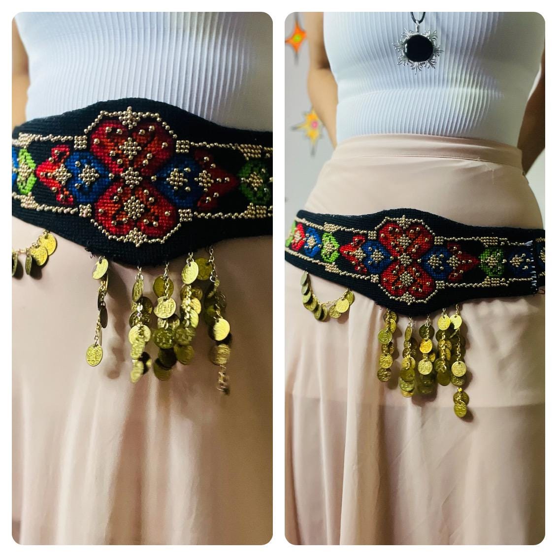 Vintage Afghan Kuchi Tribal Coin Belt for Bellydance Costume Vintage 1940s Afghan Tribal Kuchi Belt – Gypsy Bellydance  main image 3