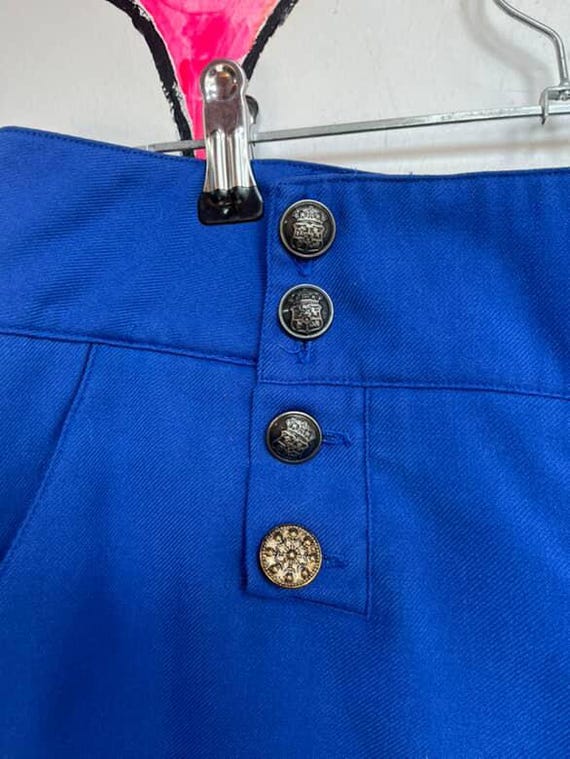 Y2K Blue Sailor Shorts with Gold Buttons – Pirate… - image 7