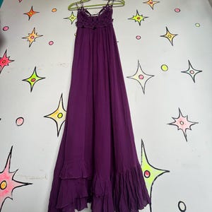 Free People Purple Lace Crochet Dress Boho Pirate Fairy Grunge Cottagecore - S image 9