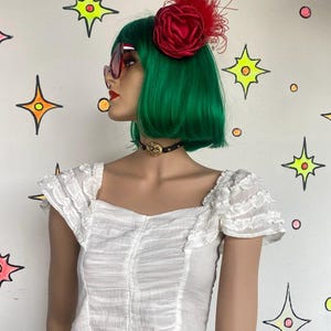 Deadstock Free People Poet Ruched Crop Blouse Piratecore Cottagecore S/M image 3