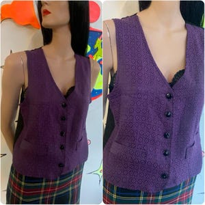Purple Black Romantic Vest Emo Fairycore Grunge Alt Layering Top Whimsigoth M