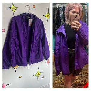 Vintage 90s Y2K | Purple Sporty Hoodie Windbreaker Jacket | Size XL
