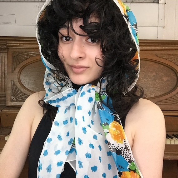 Vintage | Specialty House Blue Floral Boho 100% Si