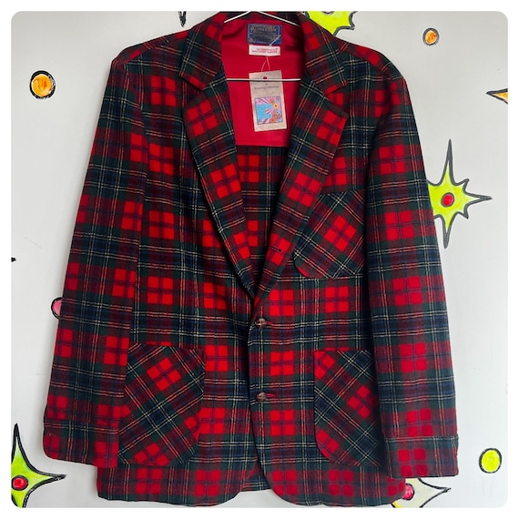 Vintage Pendleton | Red Tartan Plaid Wool Jacket … - image 1