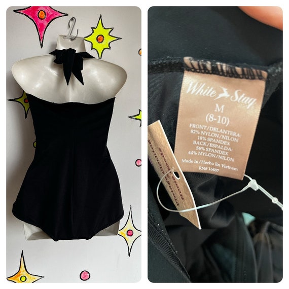 Vintage 50s 60s | MOD Black One Piece Swimsuit Pl… - image 3