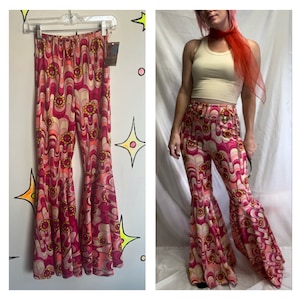 Vintage 90s does 70s | Pink MOD Groovy Costume Bellbottoms | Small