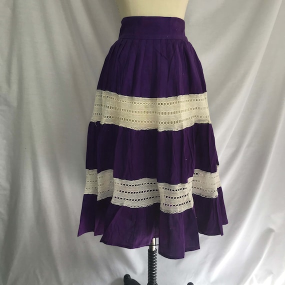 Vintage 60s 70s | Purple Boho Hippie Prairie Fest… - image 2