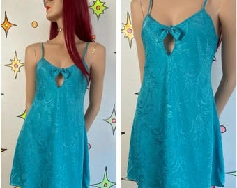 Paisley Babydoll Slip Dress Y2K Coquette Blueberry Milk Romantic Dollette L