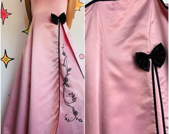 Vintage 90s Y2K | Pastel Pink Formal Fairy Lace Up Prom Party Dress | Juniors 12