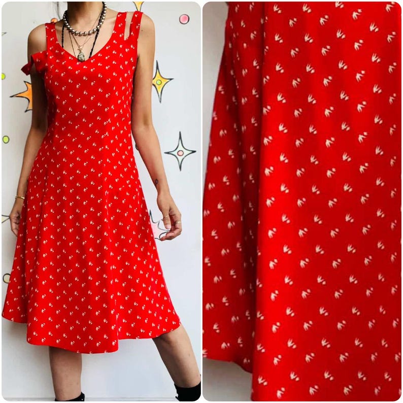 Y2K kersenrode zijden onderjurk – Anthropologie – romantische piraat-grunge boho – 4 afbeelding 1