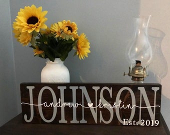 Custom wood couples sign, Last name family sign, great wedding or anniversary gift, custom name sign, personalized decor, housewarming gifts