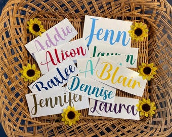 Name decal, Name sticker, Custom vinyl name decals, Decal for water bottles, tumblers, Personalized name sticker decal