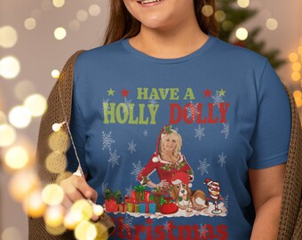 Have a Holly Dolly Christmas - Unisex Heavy Cotton Tee