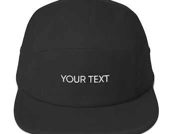 Custom 5 Panel Hat – Personalized Embroidered Camper Cap, Adjustable Low Profile Hat, Custom Gift for Him or Her, Stylish Unisex Hat