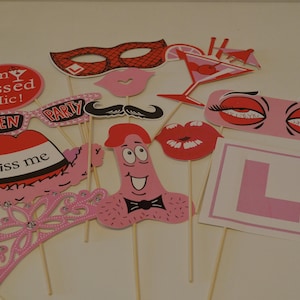 Hen Night Photo Booth Props: Bachelorette Party Selfie Decorations (12 x Props)