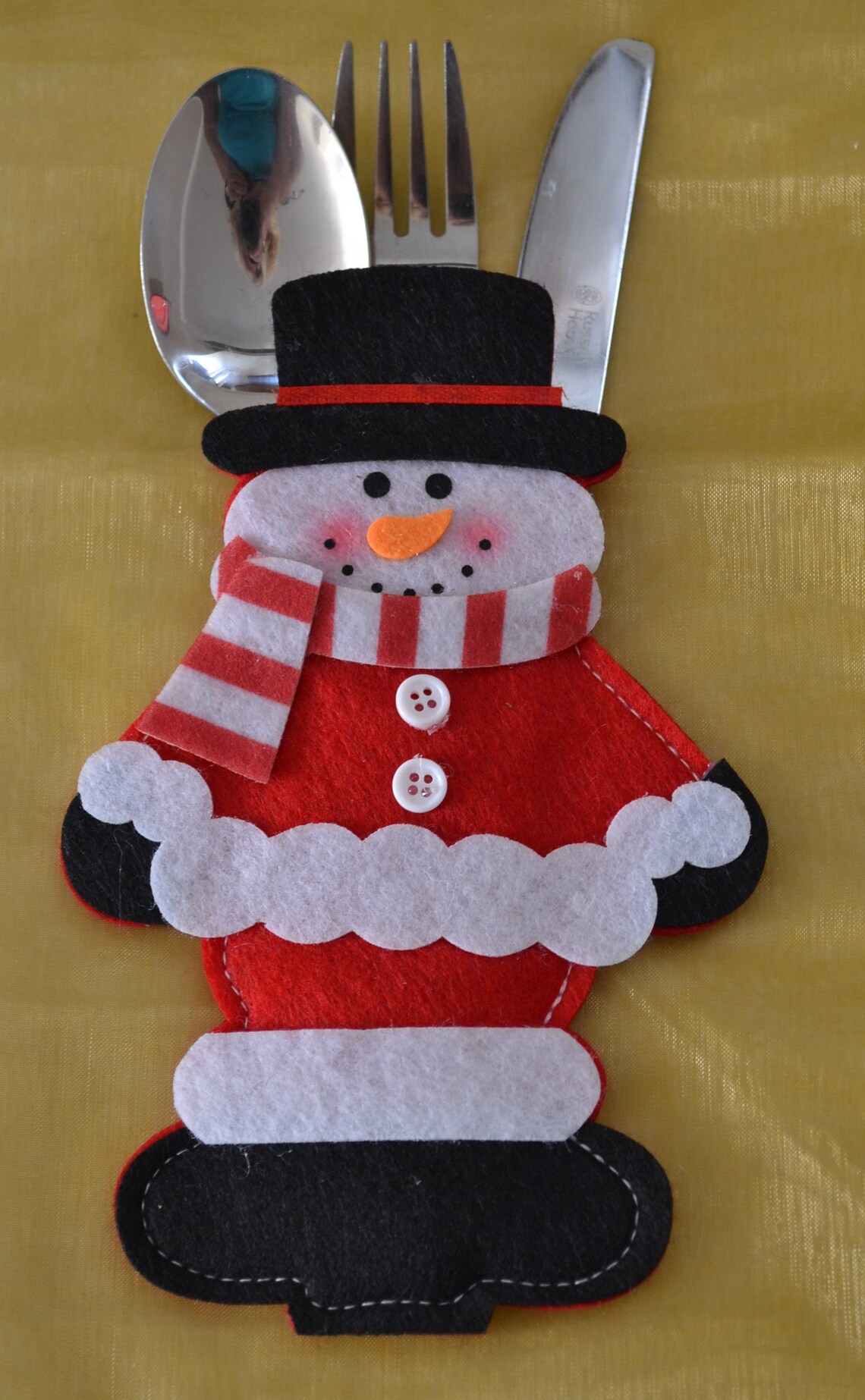 Christmas Cutlery Holders Santa, Snowman, Reindeer Novelty Decor Set — free download