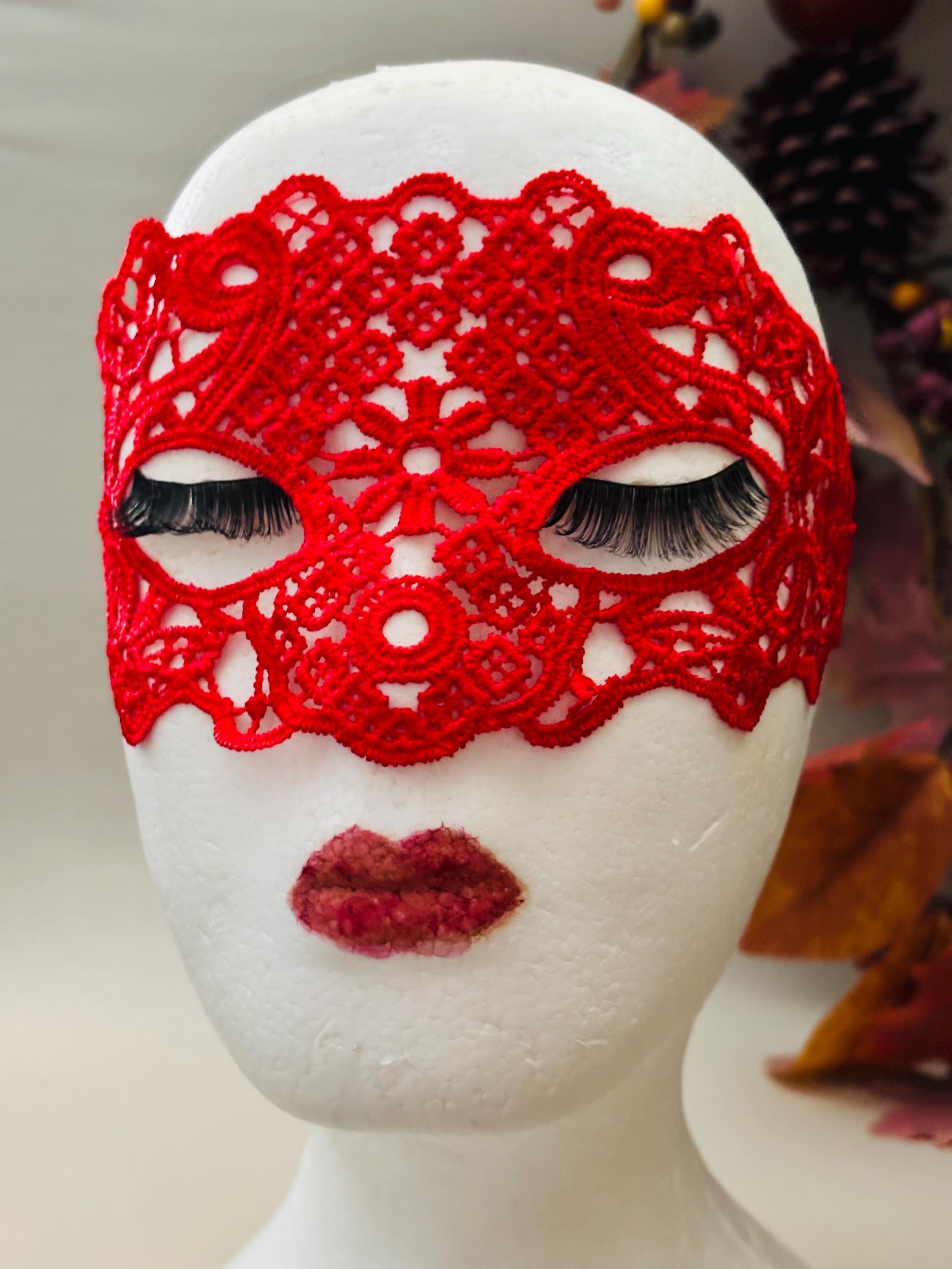 Red Masquerade Mask Soft Lace: Satin Ribbons Halloween Masquerade Ball New Years 2026