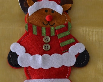 Reindeer Christmas Cutlery Holder: Novelty Table Decoration