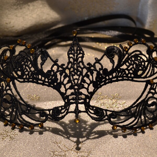 Schwarz und Gold Maskerade Maske Gold Diamante Schwarz Satin Krawatten Halloween Maskerade Party Hochzeiten Neujahr Maskenball 2024 Weihnachtsfeier